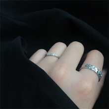 OMID 1 枚 925 純銀時尚鋁箔紋理凹凸開口戒指適合女士日常佩戴 - 戒指 - 查看 4