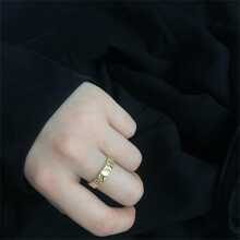 OMID 1 枚 925 純銀時尚鋁箔紋理凹凸開口戒指適合女士日常佩戴 - 戒指 - 查看 8