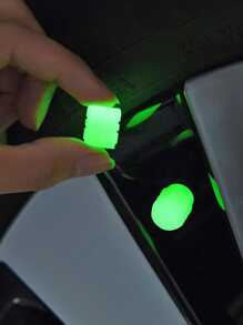 Bicycle Tire Night Glow Valve Cap - Green - View 2