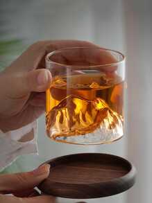 1pc Mount Fuji Design Glass, Wine/whiskey Glass, Perfect For Coffee Shop And Restaurant - Clear - View 2