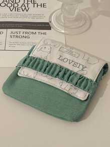 1 Túi Bảo Quản Băng Vệ Sinh Phong Cách Ins Dễ Thương, Dụng Cụ Tổ Chức Du Lịch Di Động Cho Vật Dụng Cá Nhân, Có Thể Dùng Làm Quà Tặng - Người Phụ Nữ Giàu Thỏ-Xanh Lá - Xem 12