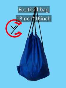 5pcs Random Color & Pattern Available Polyester Drawstring Backpack For Soccer, Basketball And Outdoor Activities - Blue - View 2