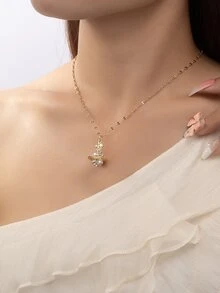 1 chiếc vòng cổ mặt dây chuyền hình sao Thổ 3D thời trang cá nhân hóa với chi tiết đính đá Rhinestone dành cho nữ, thích hợp để đi du lịch, dự tiệc và đeo hàng ngày - Nhiều màu - Xem 1