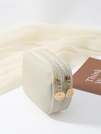 Textured Double Zipper Casual Lightweight Cash ID Card Credit Card Portable Pocket Small Pocket Wallet Short Wallet Business Travel Gift For Birthday Gift On Valentine Day Anniversary Women Female Lady Girls Men Male Bag School Supplies For School Dorm Room Back To School For Women Wallet Mini Wallet Purse Wallet Coin Wallet