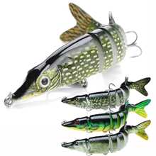 1pc Fishing Lures for Bass Trout, Multi Jointed Swimbaits, Pencil Fishing Lures with VMC/BKK Hooks, Lifelike Top Water Bass Lures Kit, Long-Cast Topwater Fishing Lures Freshwater or Sa