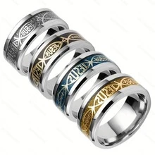 1 chiếc nhẫn thép không gỉ hình Chúa Jesus rộng 4MM thời trang dành cho nam trang sức Halloween màu đen - màu đen - Xem 2