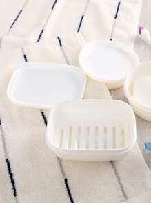 1個白色肥皂盒帶蓋子 - 白色 - 查看 6