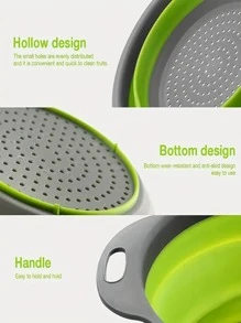 1pc Foldable Kitchen Portable Sink Strainer Basket For Camping Outdoor - Red - View 6