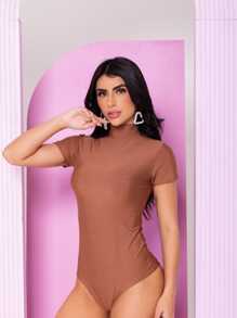 Women Bodysuits - Rust Brown - View 4