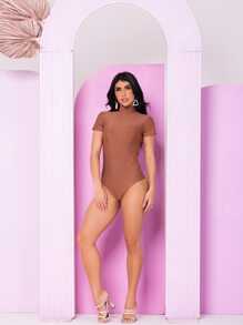 Women Bodysuits - Rust Brown - View 3