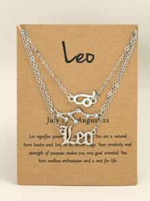 1個復古十二星座符號字母星座地圖合金吊墜,適用於腳鏈或腳部裝飾 - 銀色 - 查看 4