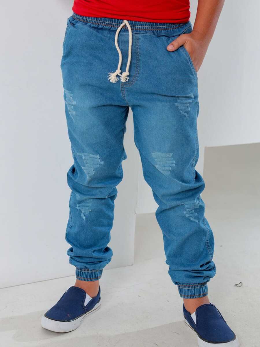 Tween Boys Pants - Màu xanh bụi bặm - Xem 1