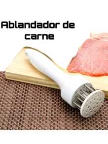 Ablandador De Carne Manual Acero Inoxidable Perforador de Carne Picador - Blanco - Ver 7