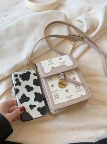 Mini Retro Print Phone Bag, Casual Shoulder/Crossbody Bag - Multicolor - View 6