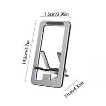 1个可折叠金属手机支架，可调节便携式桌面手机支架 - 銀色 - 查看 2