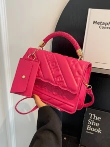 Women's Fashionable Casual Waterproof Shoulder Bag/ Crossbody Bag/ Handbag - Hot Pink - View 4