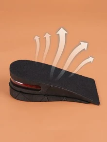 1pair 3cm Height Increase Shoe Insole, Black High Top Shoe Heel Lift Insert - Black - View 4