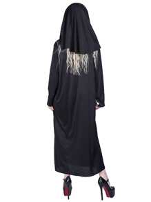 1 pieza disfraz de sacerdotisa vestido de monja vestido de monja - Negro - Ver 3