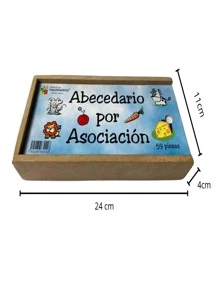 Kit de 3 cajas Abecedario (Abc) x asociación, silabario simple y compuesto Juego infantil Didáctico para aprender a leer - Azul - Ver 2