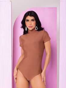 Women Bodysuits - Rust Brown - View 1