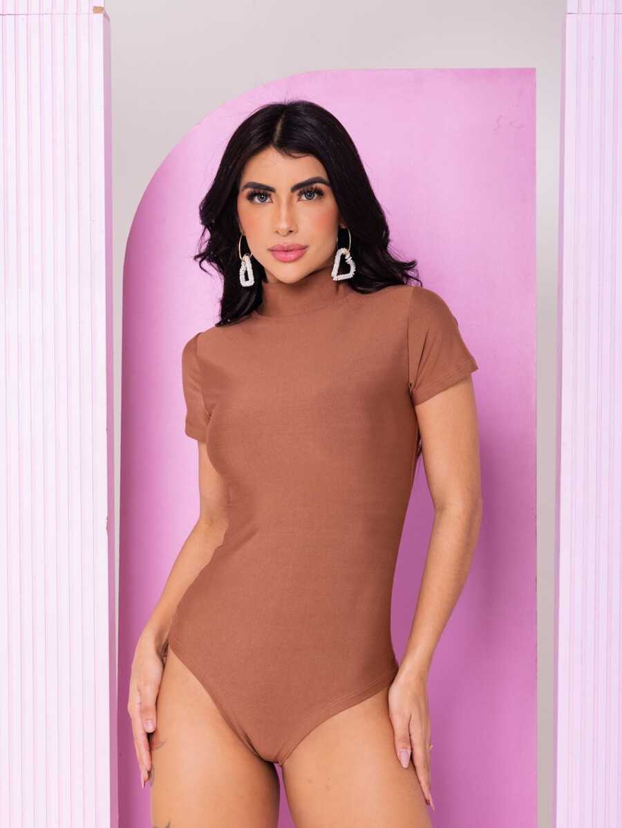 Women Bodysuits - Rust Brown - View 1