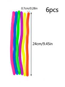 6入組感官玩具彈性繩以多種顏色呈現,緩解焦慮的壓力玩具tpr橡膠轉輪帶有平靜效果的壓力解除工具,適用於派對和生日禮物 - 彩色 - 查看 7
