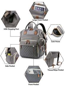 1pc Baby Diaper Bag Backpack With Changing Station, Multifunction Portable Waterproof Large Capacity Travel Baby Changing Bags, Baby Stuff Organizer , Baby Registry Search, Baby Diaper Bags For Boys & Girls, Baby Shower Gifts, Newborn Baby Essential Gifts