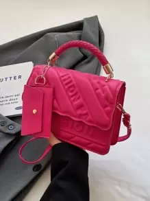 Women's Fashionable Casual Waterproof Shoulder Bag/ Crossbody Bag/ Handbag - Hot Pink - View 1