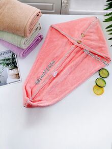 1pc Thickened Super Absorbent Quick-Drying Hair Drying Cap Towel Turban For Bath And Shower - Pink - View 4