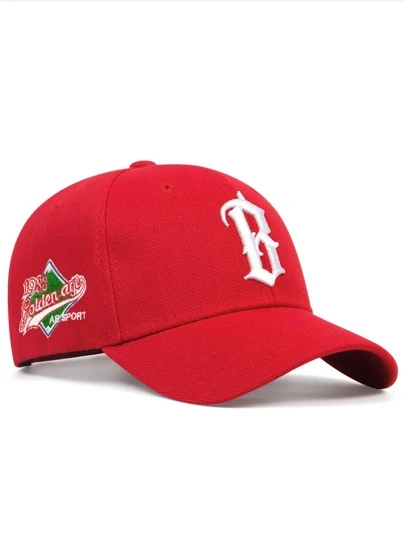 AR 1頂男士字母刺繡調節式戶外棒球帽，防曬與休閒兩用，適合春秋兩季旅遊、海灘派對、街頭