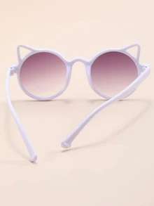 1 set de gafas de ojo de gato para niños de moda, gafas de moda minimalistas para fiestas, uso diario y viajes al aire libre, adecuadas para el verano - Blanco - Ver 3