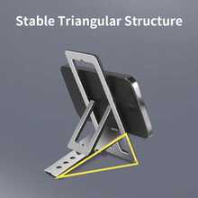 1个可折叠金属手机支架，可调节便携式桌面手机支架 - 銀色 - 查看 7