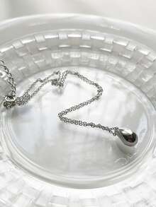 1 件時尚 S925 純銀淚滴吊墜項鍊適合女士日常佩戴