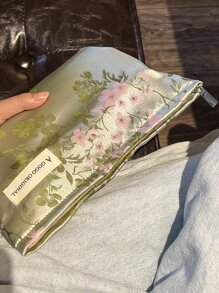 Silky Satin Fabric Large Cosmetic Bag, Must-Have For Traveling Makeup Bag Makeup Pouch Skincare Bag Toiletry Bag Packing Cubes, Travel Essentials Cruise Essentials Dorm Essentials, Wedding Bridesmaid Gifts, Mom Gifts, Birthday Gifts, Gifts For Friends And Teachers, Home Decor, Bathroom Living Room Bedroom Decor, Bathroom Organizer, Jewelry Organizer, Lip Oil Organizer, Nail Polish Organizer Makeup Bag Storage Makeup Organizer Makeup Case - Multicolor - View 6