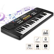 Kids Piano, 37 Keys Kids Keyboard Portable Electronic Multi-Function Music Piano Keyboard for Kids (Black) - Black - View 4