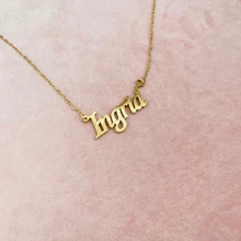 Collar de nombre personalizado con cadena, regalo único y personalizado de collar de nombre para abuela, mamá, hija, pareja, regalo del Día de la Madre, regalo de Navidad - Ingrid - Ver 1