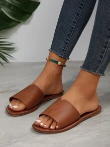 Của phụ nữ Thoải mái Dép đi trong nhà , Chóp giầy tròn Mở ngón chân Chống trượt Dép đi trong nhà , Ngoài trời Dép đi biển - màu nâu - Xem 3