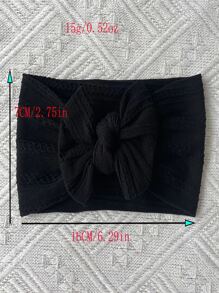 1pc Infant Black Nylon Headband With Bow For Baby Girl, Cute Accessory Love Valentine