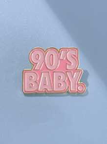 1 Pezzo Spilla Da Revers Con Testo Inglese Ispiratore Elegante E Carina '90s Baby', Adatta Per L'abbigliamento Decorativo Sia Per Uomini Che Per Donne - stile1 - Visualizzare 1