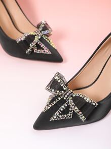 2pcs/set Women's Shoe Accessories Butterfly & Mesh & Rhinestone Decor Removable Shoe Buckle For Party, Banquet, Flat & High Heeled Shoes, Multicolor