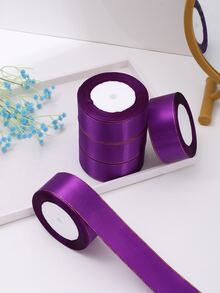 5 rollos de cinta de satén, materiales para hacer flores de rosa DIY, cinta decorativa para pasteles, envoltorios de regalo, bodas, fiestas, Día de San Valentín, graduación, Día de la Madre, cumpleaños, suministros para bodas, regalos para damas de honor, recuerdos de fiesta, regreso a clases, Día del Trabajo, Día de la Independencia, rosas hechas a mano, Día de San Valentín, Año Nuevo - Lila Púrpura - Ver 4