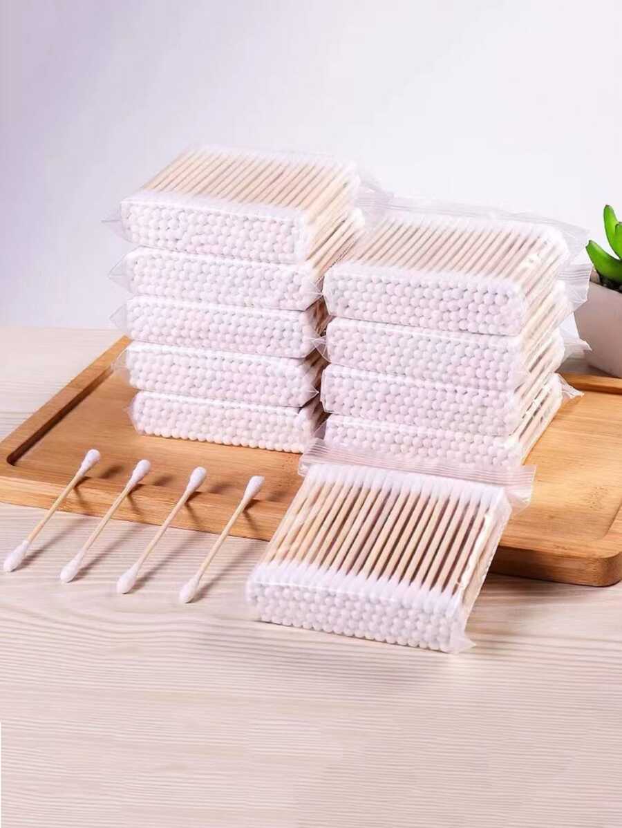 100 Miếng Dùng một lần Hai mặt Lau sạch Đối với Nước Tẩy trang , Làm sạch tai , - trắng - Xem 1