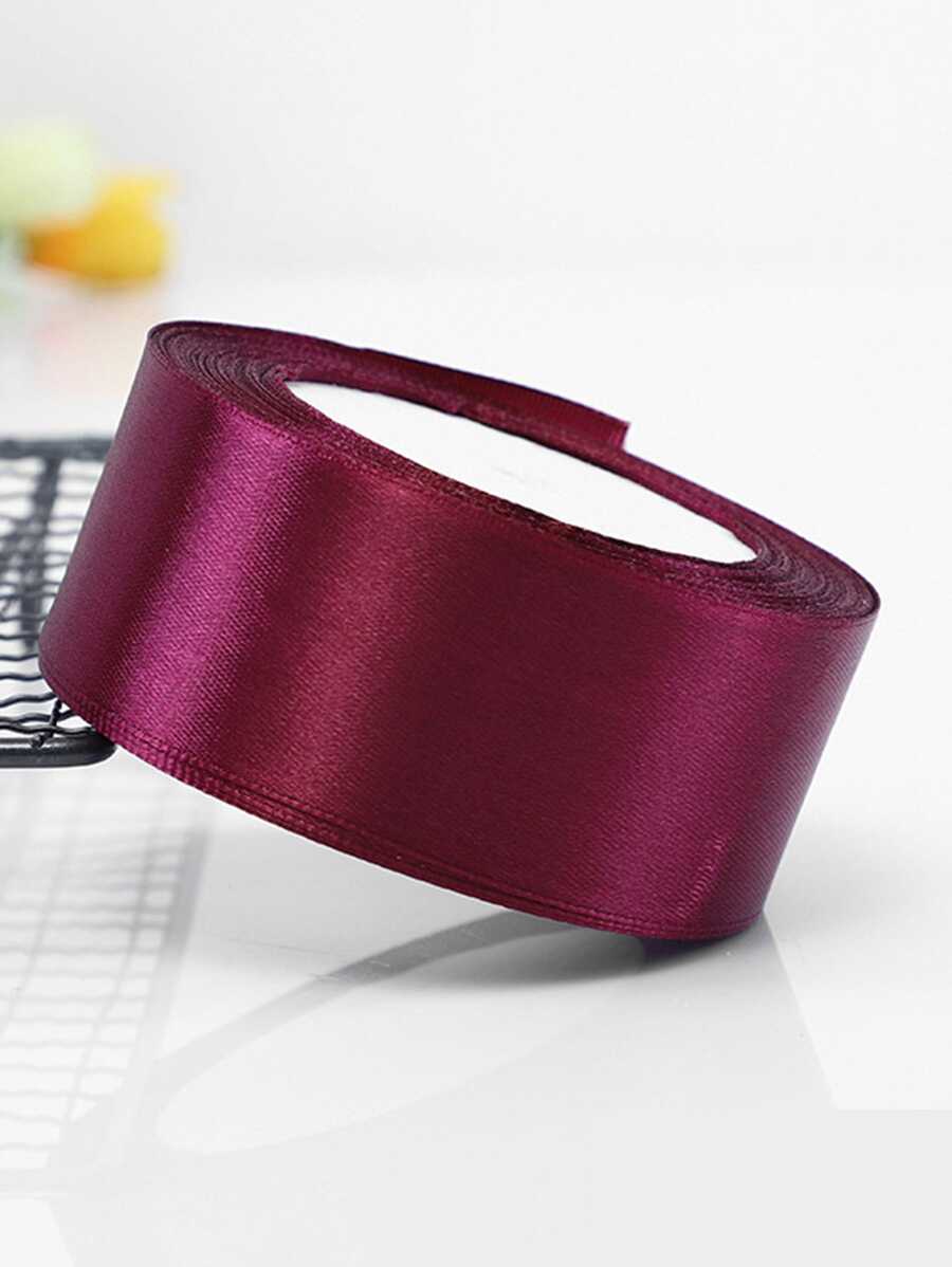 1 Roll 4cm Wide Satin Ribbon With Bowknot For Diy Hair Accessories, Cake Decorating, Baking, Tying, - Lilac Purple - View 1