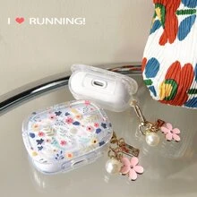 Compatible With Apple Transparent Garden Floral Series TPU Earphone Protective Case Compatible With Apple Air 1/2 Air 3 Air 4 Air Pro Air Pro (2nd Generation) Bluetooth Earphones, Perfect Fit For Outdoor Use - Multicolor - View 5