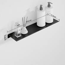 1个防锈铝合金浴室置物架，适用于卫生间和洗手间，黑色，浴室收纳，浴室配件，浴室工具，浴室用品 - 黑色 - 查看 10