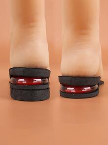 1pair 3cm Height Increase Shoe Insole, Black High Top Shoe Heel Lift Insert - Black - View 8