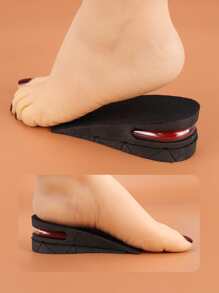 1pair 3cm Height Increase Shoe Insole, Black High Top Shoe Heel Lift Insert - Black - View 5