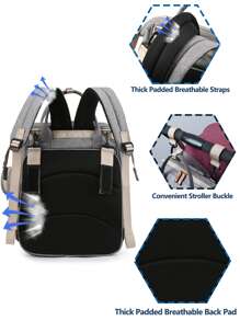 1pc Baby Diaper Bag Backpack With Changing Station, Multifunction Portable Waterproof Large Capacity Travel Baby Changing Bags, Baby Stuff Organizer , Baby Registry Search, Baby Diaper Bags For Boys & Girls, Baby Shower Gifts, Newborn Baby Essential Gifts