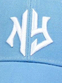 1pc Men's Gothic Style Alphabet & Geometric Embroidery Baseball Cap With Adjustable Strap Sun Protection, Suitable For Spring & Autumn Travel, Beach Parties Street - Baby Blue - View 5
