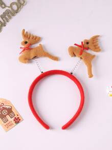 1 件创意奔跑鹿头带，男女通用圣诞派对家庭聚会头饰 - 彩色 - 查看 1